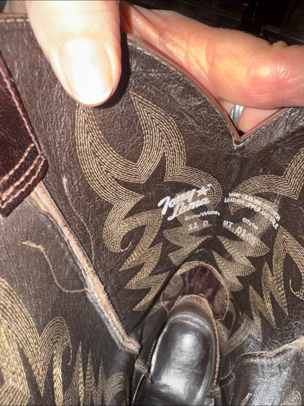 TONY LAMATwo-Tone Brown Leather w/ OSTRICH VAMP Western  Boots-11D - Picture 4 of 6